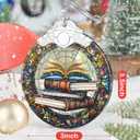 Book Lovers Gifts: Stained Glass Book Ornaments for Christmas Tree
