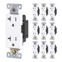 Faith [10-Pack] Duplex Receptacle Outlet, Non-Tamper-Resistant 3-Prong Outlet Receptacle, 3-Wire, Self-Grounding, 2-Pole,20A 125V, UL Listed, White