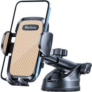 3-in-1 Phone Mount for Car [Most Stable and Flexible Suction Cup] Vent Dashboard Windshield Cell Phone Holder Car Fit for iPhone 15 14 13 12 Pro Max Samsung S23 S22 S21 All Phone, Gold