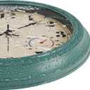 zyzamay 13 Inch Outdoor Clock with Thermometer and Hygrometer, Waterproof and Silent, Large Easy-to-Read Numbers, Ideal for Bedroom,Office,Living Room,Porch,Garden,Pool(Green)