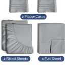 Split King Size 5 Piece Sheet Set - Comfy Breathable & Cooling Sheets - Hotel Luxury Bed Sheets for Women & Men - Deep Pockets, Easy-Fit, Soft & Wrinkle Free Sheets - Steel Blue Oeko-Tex Bed Sheet Set