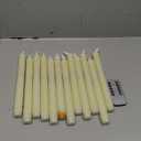Homemory 12 Pcs Plastic Flameless Taper Candles with Remote Timer Dimmer, Ivory Led Candlesticks with Flickering Flame Light, Lifelike Taper Candles Battery Operated for Indoor Decoration 9.6 Inches