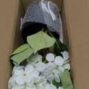 Hollyone White Hydrangea Artificial Flowers in Pots 19.7" Four-Head Faux Silk Hydranges Flower Arrangements for Indoor Home Office Kitchen Table Centerpieces Wedding Decorations