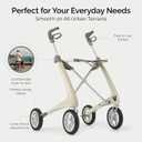 byACRE Carbon Ultralight Rollator Walker - 10.6 lbs Adult Walkers with 4 Wheels and Seat - Lightweight Seated Walkers with Wheels - Foldable Rolling Walker with Seat - Walker for Adults