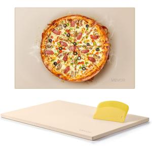 VEVOR Pizza Stone, 20 x 14 x 0.67 in Rectangular Pizza Stone, Extra Large Baking-Stone with Scraper, 1450 Heat-Resistant Cordierite, for Oven, BBQ Griller, Baking Bread & Pizza
