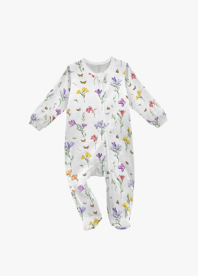 Sweet Freesia White Baby Boys Sleep 'N Play Footies Cotton Girls Romper Babysuits Sleeper Pajamas 3M