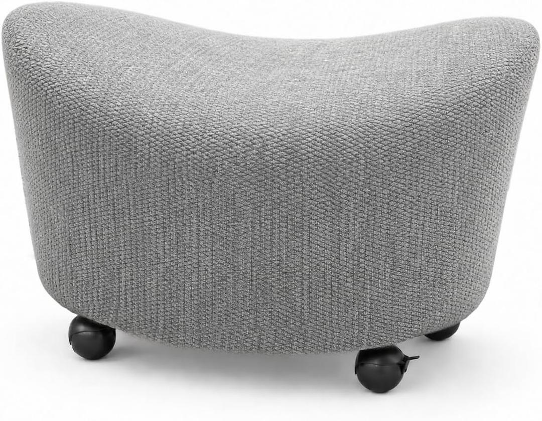 Cozy Corduroy Ottoman Foot Rest, Modern Upholstered Accent Stool, Medium