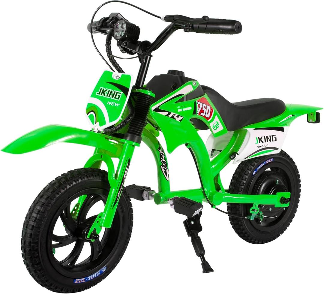 Kids Motorcycle,C6 Kids Electric Dirt Bike,12-inch 300W brushless Motor,3-Speed LCD Display,10 MPH Top Speed,LED Brushless Controller + Moto Sound8 Miles Range,Green