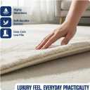 Muddy Mat® Champagne 8ft x 10ft Washable Muddy Carpet for Living Room, Bedroom & Dining Room – Modern Soft Low Pile Non Slip Carpet – Pet Friendly Waterproof Foldable Area Rugs for Home