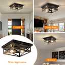 2Pack Rustic Flush Mount Ceiling Light Fixture, Modern Farmhouse Light Fixture, Kitchen Hallway Light Fixtures for Bedroom,Dining Room Entryway,Industrial Metal Cage Ceiling Light