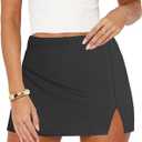 Women's Mini Bodycon Skorts Skirts - Summer Casual High Waisted Y2K Slit Pencil A-line Skirt with Shorts Underneath, XL