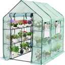 SUNGIFT Greenhouse for Outdoors 56 x 85 x 77 Inch, Walk-in Outdoor Greenhouses, Portable Green House 3 Tiers 20 Shelves for Garden, Patio, Backyard, Green