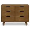 Marley 6-Drawer Dresser - Baby Dresser for Nursery - Kids Bedroom Furniture - Double Chest of Drawers for Toddler Boys and Girls - Versatile Wood Dresser for Living Room, Hallway - Walnut