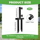 Pelopy 2 Pack Flag Spike Ground Stake 13.78'' Heavy Duty Ground Spike Flag Pole Holder Metal Stakes with Adjustable Knob Feather Flags Base Fits Poles with 1" Inner Diameter for Outdoor Lawn Garden