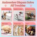 Ambreview Disposable Dog Diapers Female, Just Pull It Up, Doggie Diapers for Female Dogs, Strong Absorbency | Leak Proof, for Dogs in Heat | Elderly | Disabled, M 10 PCS