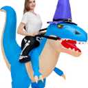 Max Fun Adult Inflatable Dinosaur Costume Blow Up Ride On T Rex Suit for Halloween Funny Dino Cosplay Outfit for Women Men Prehistoric Party Costume