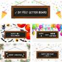 CJIAWYS Picture Frames Collage Photo Hanging Display, Felt Letter Board with 340 Letters and 15 Clips, Picture Board Rustic Frames for Wall Dorm Room Decor Christmas Holiday Birthday Party Present