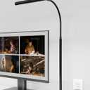 SUPERDANNY Desk Lamp for Home Office, Eye-Caring Desk Light with Adjustable Gooseneck, 12W Touch Control Dimmable Brightness, Architect Clamp Lamp for Computer Monitor, Black