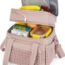 BAGSMART Insulated Lunch Box for Women, Double Deck Leakproof Cooler Bag with Expandable Design for Office Work & Outdoor Picnic