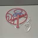 AHlove YANKEES Neon Signs for Wall Decor，Baseball Team Neon Lights for Bedroom，LED Signs Suitable for Man Cave，5V Power Adapter，Birthday、Christmas Gifts for Boys 13 * 15Inch(red+blue+white)