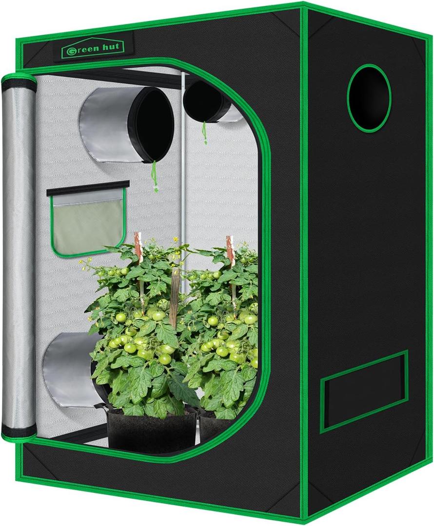 Green Hut Indoor Grow Tent for Plants 36"x60"x78" Mylar Hydroponic Grow Tents Indoor Grow Room for Plant Fruit Flower Veg with Removable Waterproof Floor Tray
