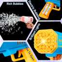 8-Pack Bubble Gun with Solution Refill, 40-Hole Automatic Rocket Shape Bubble Machine Blaster Blower Bulk for Wedding, Outdoors, Party Favors, Photo Prop, Reception Entertainment