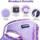 Rttochfy Small Dog Harness, Soft and Reflective Puppy Harness, Dog Harness and Leash Set for Small Size Dogs Training, Walking (Orange M) (M (Chest:15.5"-17.5"))