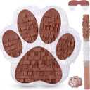 Small Dog Paw Piata Puppy Birthday Party Supplies Animal Themed Birthday Piata with Blindfold Bat Confetti for Pet Cow Themed Party Baby Shower Decorations Favors(Coffee)