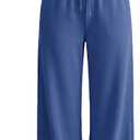 JEKAOYI Wide Leg Sweatpants for Women High Waisted Baggy Sweat Track Pants Drawstring Casual Lounge Pants with Pockets (Small, Navy Blue)