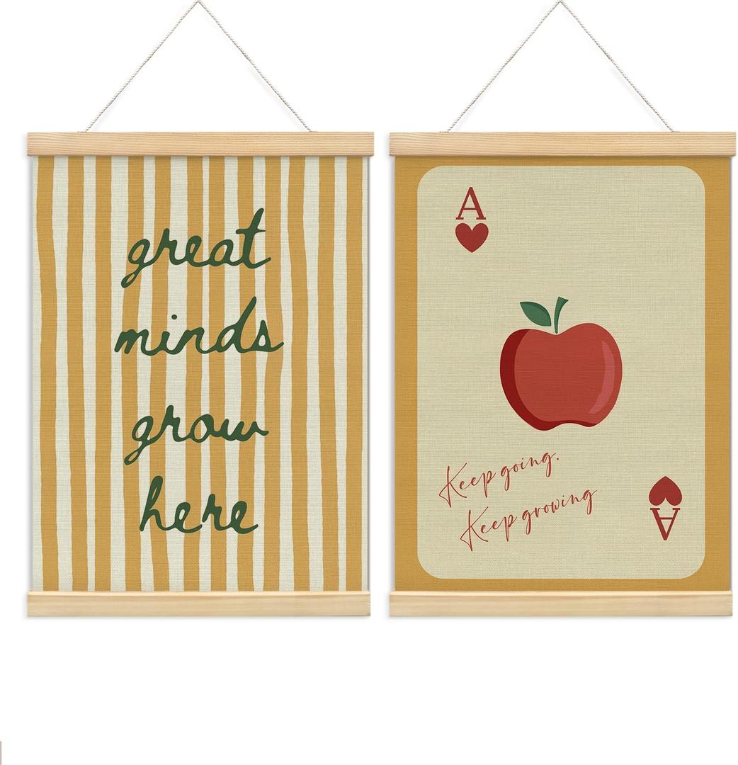 NaZaUK Motivational Classroom Wall Decor,Great Minds Grow Here, Inspirational Poster Hanger Frame Wall Art Banner for Nursery Classroom Playroom Decor, 12x16 Inch