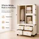 Foldable Storage Cabinet with Locking Wheels & Lids, Heavy-Duty ABS, Large Capacity Closet Organizers and Storage for Home, Apartment, Dorm, Closet - Easy No-Tool Assembly, Style A