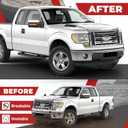 HECASA Front Bumper Grill Compatible with 2009-2012 Ford F150 9L3Z8200D FO1200511 Bumper Guard Cover Hood Grille Shell Chrome Silvery