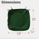 Outdoor Waterproof Cushion Covers for Patio Furniture 17 * 16 * 2 in 2Pcs, Thick Replacement Cushion Slipcover for Garden Seating Rattan Chair, Green