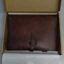 Refillable A5 Leather Binder Notebook, Reusable Leather Journal, Vintage Organizer with 6-Ring Metal Binder, 120 Pages Lined Paper & Pocket, for Writers Business Work Study College and Daily (Coffee Brown)