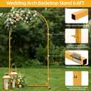 6.6 FT Wedding Arch Backdrop Stand for Party, Balloon Arch Stand, Wedding Arches for Ceremony, Metal Gold Arch Frame Backdrop Stand for Bridal Baby Showers Birthday Decoration Photo