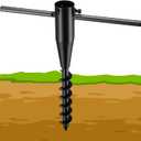 BsBsBest Beach Umbrella Sand Anchor 17" Long Heavy Duty Umbrella Base Metal Ground Screw 2.2" Adjustable Inner Diameter Anchor for Patio Umbrella Stands & Bases Black