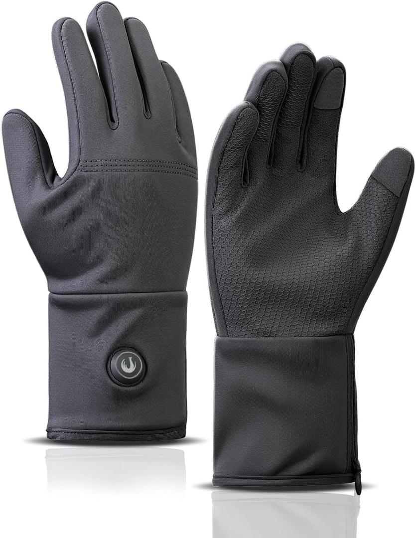 CUEHEAT Heated Glove Liners, Flexible Ultrathin, Touchscreen Compatible, 7.4V 2200mAh Rechargeable Battery Electric Heating Thin Gloves(CH02G-Basic Plan, Medium)