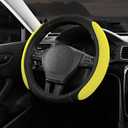 Skechers Steering Wheel Cover, Memory Foam Car Steering Wheel Cover,14.5-15inch Anti-Slip Safety Comfortable Desgin, Universal Accessory for Diverse Cars, Truck,SUV (Black & Yellow)