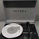 Victrola Journey+ Signature Turntable Record Player  33-1/3, 45 & 78 RPM Suitcase Vinyl Record Player, Bluetooth Connectivity & Built-in Speakers, Stereo RCA Output, Linen Finish (Light Grey Linen)