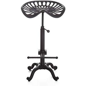 Industrial Bar Stool-Swivel Tractor Seat-Kitchen Dining Counter Chair-Extra Pub Height- Adjustable 24.8-31"-Iron Cast Design