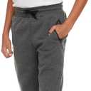 PURE CHAMP 3Pk Boys Sweatpants Fleece Athletic Workout Kids Clothes Boys Joggers with Zipper Pocket and Drawstring Size 4-20 (Black, XS)