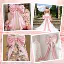 Wavwavw Large Pink Bow Decor Coquette Wall Decor for Backdrop 24 x 36'' Big Bow Giant Satin Ribbon Tie for Birthday Wedding Bridal Baby Shower Party Ballerina Room Hanging Decoration(Lining Support)