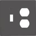 Grey/Gray 2 Gang Single Toggle/Duplex Combo Outlet Light Switch Cover, Combo 1-Toggle 1-Dimmer Decorator Wall Plate Electrical Faceplate