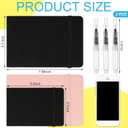 Teling 2 Pcs Watercolor Sketchbook with 3 Brush Pens, 140lb/300gsm Paper, Small Portable Travel Watercolor Journal, Pocket Notebook with Folding Pockets, Tear Away Pages with Dotted Line(7.6" X 5.3")