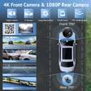 10.26" HD Wireless CarPlay Screen for Carplay & Android Auto Touch Screen,4K Dash Cam,1080P Backup Camera,Mirror Link,Voice Control,GPS,Bluetooth,64G TF,for All Vehicles