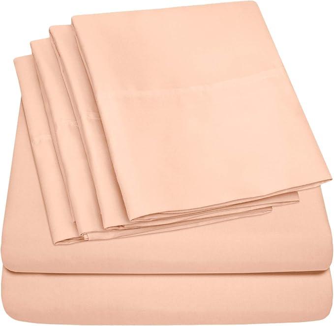 6 Count Peach Sheets Twin Size