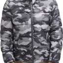 Tommy Hilfiger Men's Down Alternative Hooded Puffer Jacket (Standard and Big & Tall) (3X-Large Tall, Grey Camouflage)
