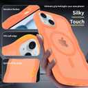 Magnetic for iPhone 15 Case, [Compatible with MagSafe] [Military Grade Drop Protection] Translucent Matte Shockproof Anti-Scratch Phone Cover (Orange)