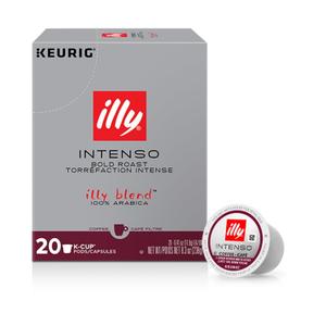 Illy Coffee K Cups - Coffee Pods For Keurig Coffee Maker  Intenso Dark Roast  Notes of Cocoa & Dried Fruit - Bold, Flavorful & Full-Bodied Flavor of Pods Coffee - No Preservatives  20 Count