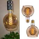SD LUX Large Globe G40 Vintage LED Light Bulb 6W 250LM(Equl.25W), Dimmable Oversized Giant Decorative Edison Bulb Smoke Glass for Pedant Lighting or Floor Lamp, E26 Warm White, 2 Pack (Smoke, 2 Pack)